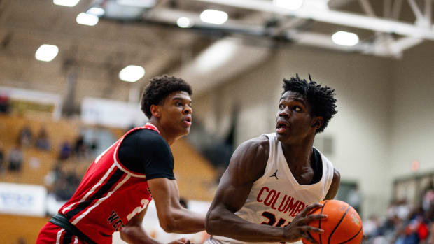 Columbus Harvard Westlake boys basketball Les Schwab Invitational December 30 2023 Naji Saker 2 -Southridge Harvard Westlake boys basketball Les Schwab Invitational postgame December 2023 Naji Saker-300